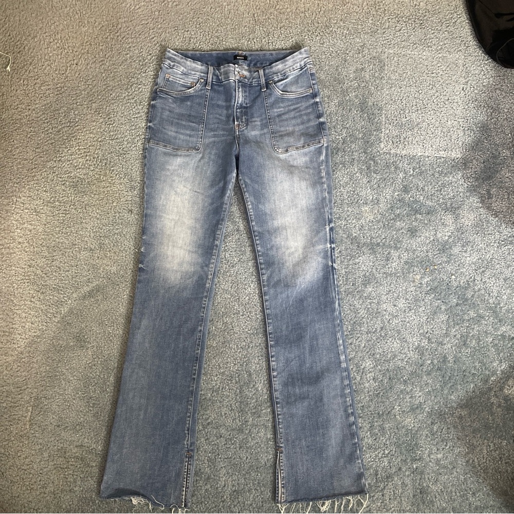 Women’s Express Mid Rise Flexx Hyper Stretch Skyscraper Jeans Size Large Long